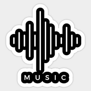 Music Minimalistic Sound Waves Sticker